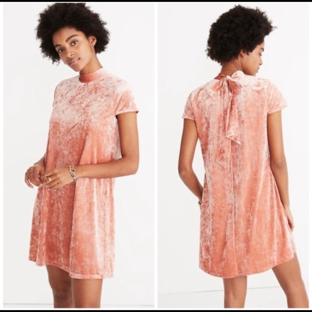 Pink velvet Madewell dress